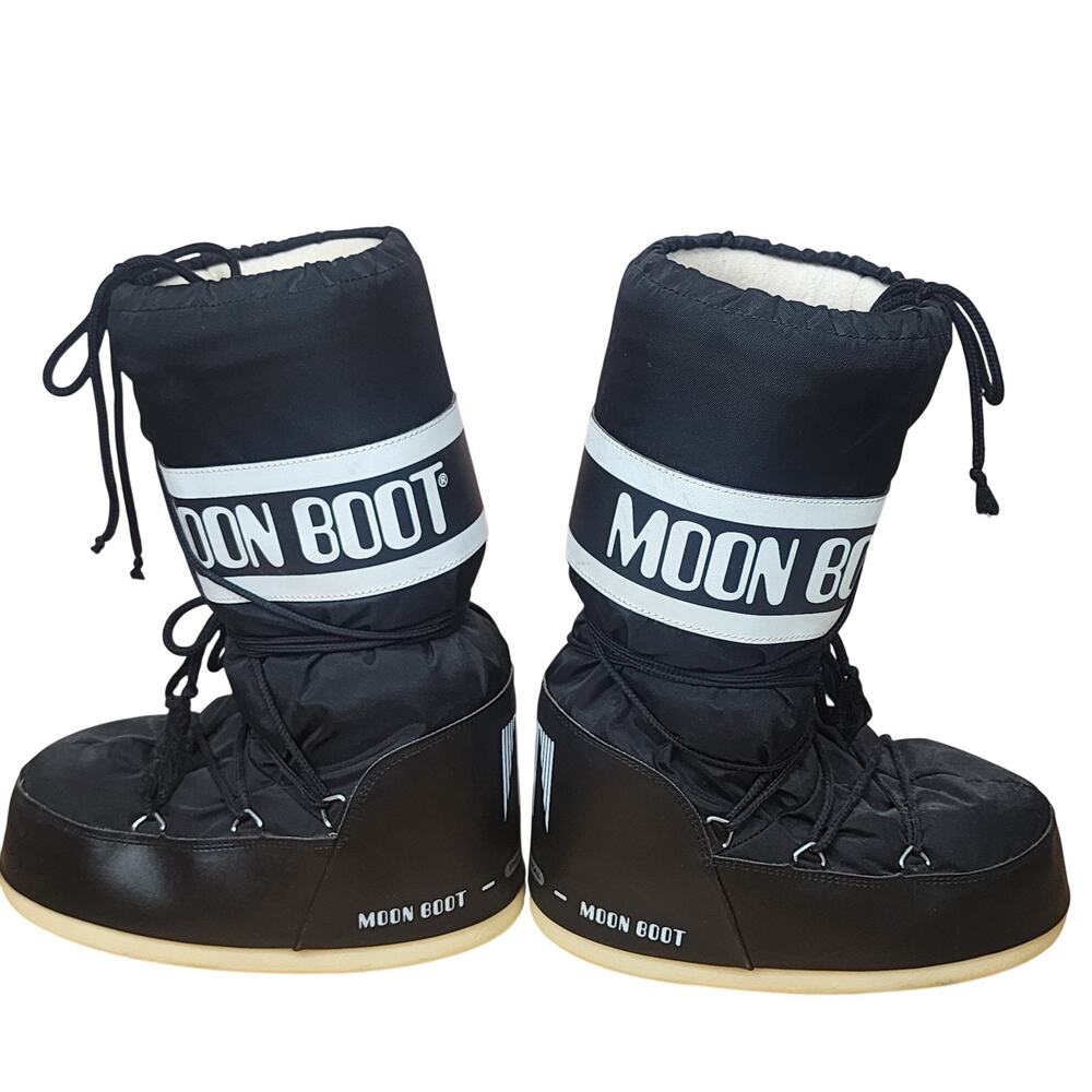 Womens Moon Boot Icon Nylon Black Snow Boot Insulated Winter Shoes - Picture 3 of 7